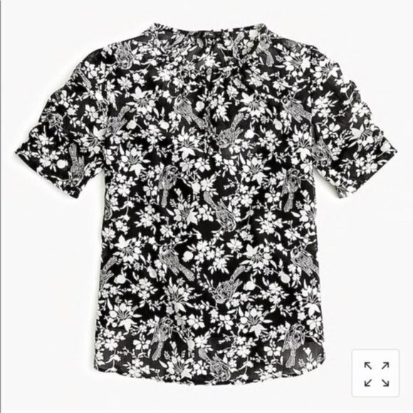 New Jcrew Ruched-sleeve top in floral print Womens Size XS Lined - Picture 6 of 6
